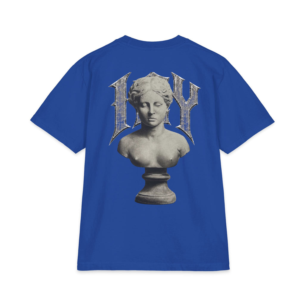 Icy Statue Graphic T‑Shirt — Vintage Gothic Logo Tee
