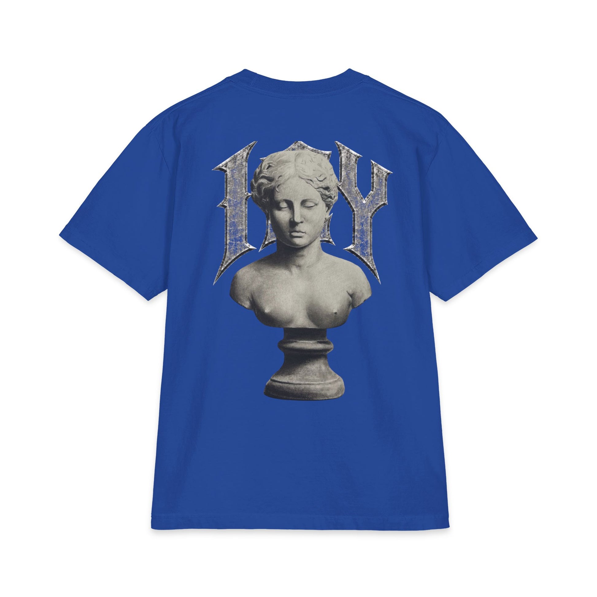 Icy Statue Graphic T‑Shirt — Vintage Gothic Logo Tee