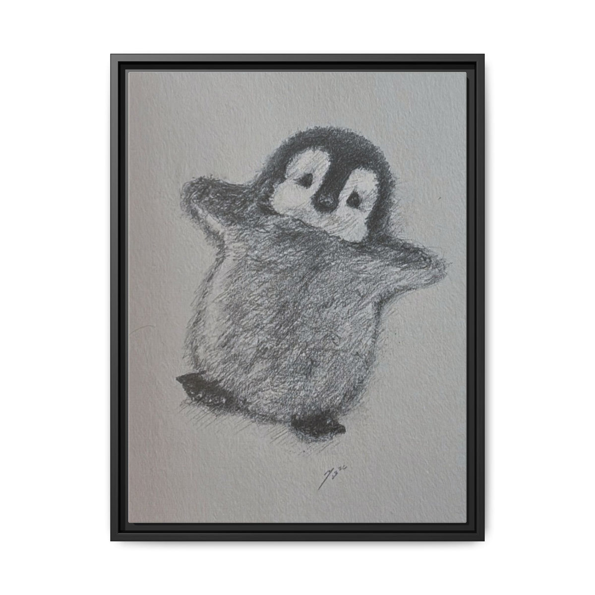 Penguin #2 Matte Canvas, Framed (Multi-color)