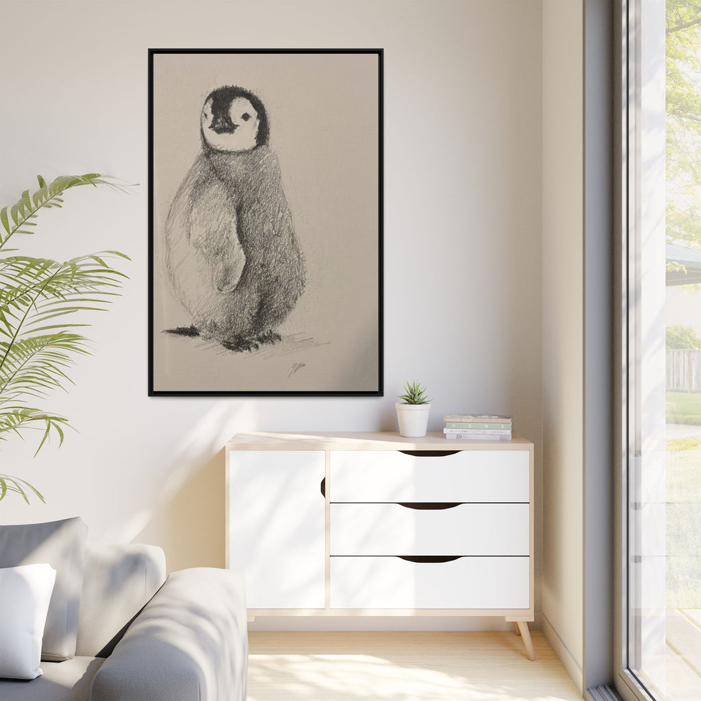 Penguin #4 Matte Canvas, Framed (Multi-color)