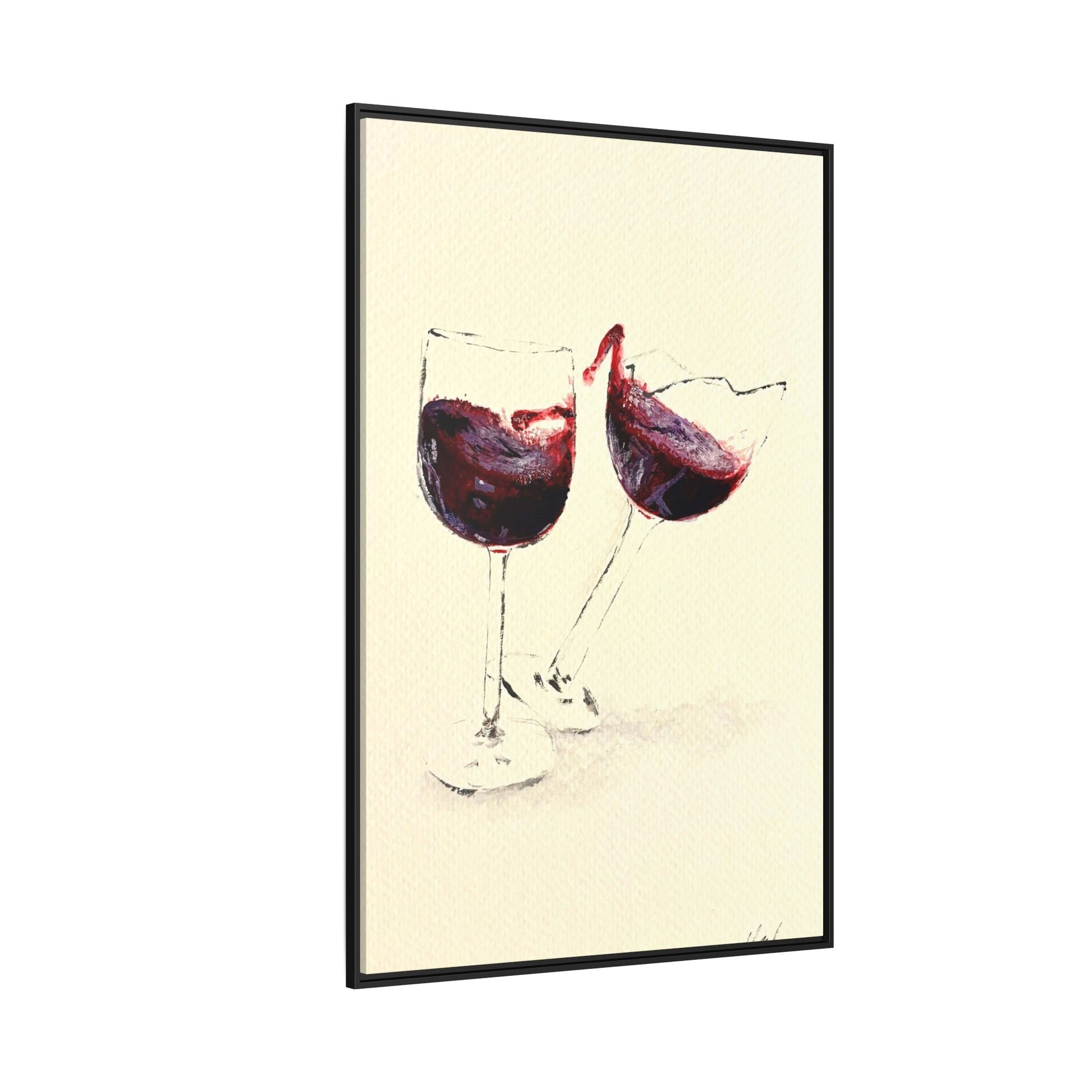 “Wine Glasses” Matte Canvas, Framed (Multi-color)