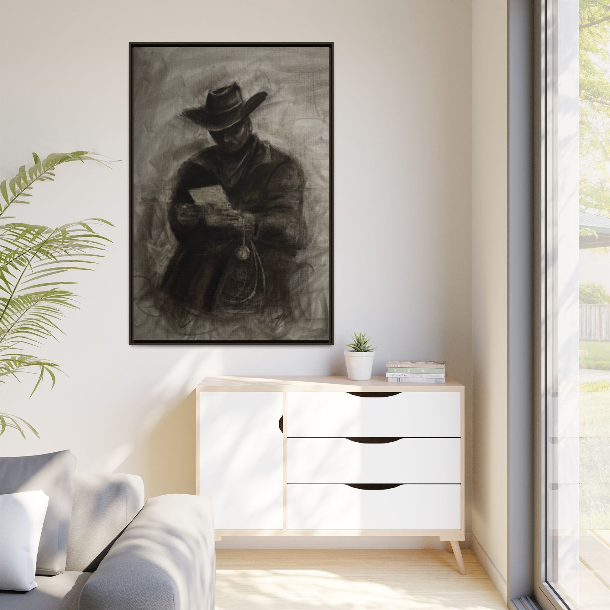 “Cowboy” Matte Canvas, Framed (Multi-color)