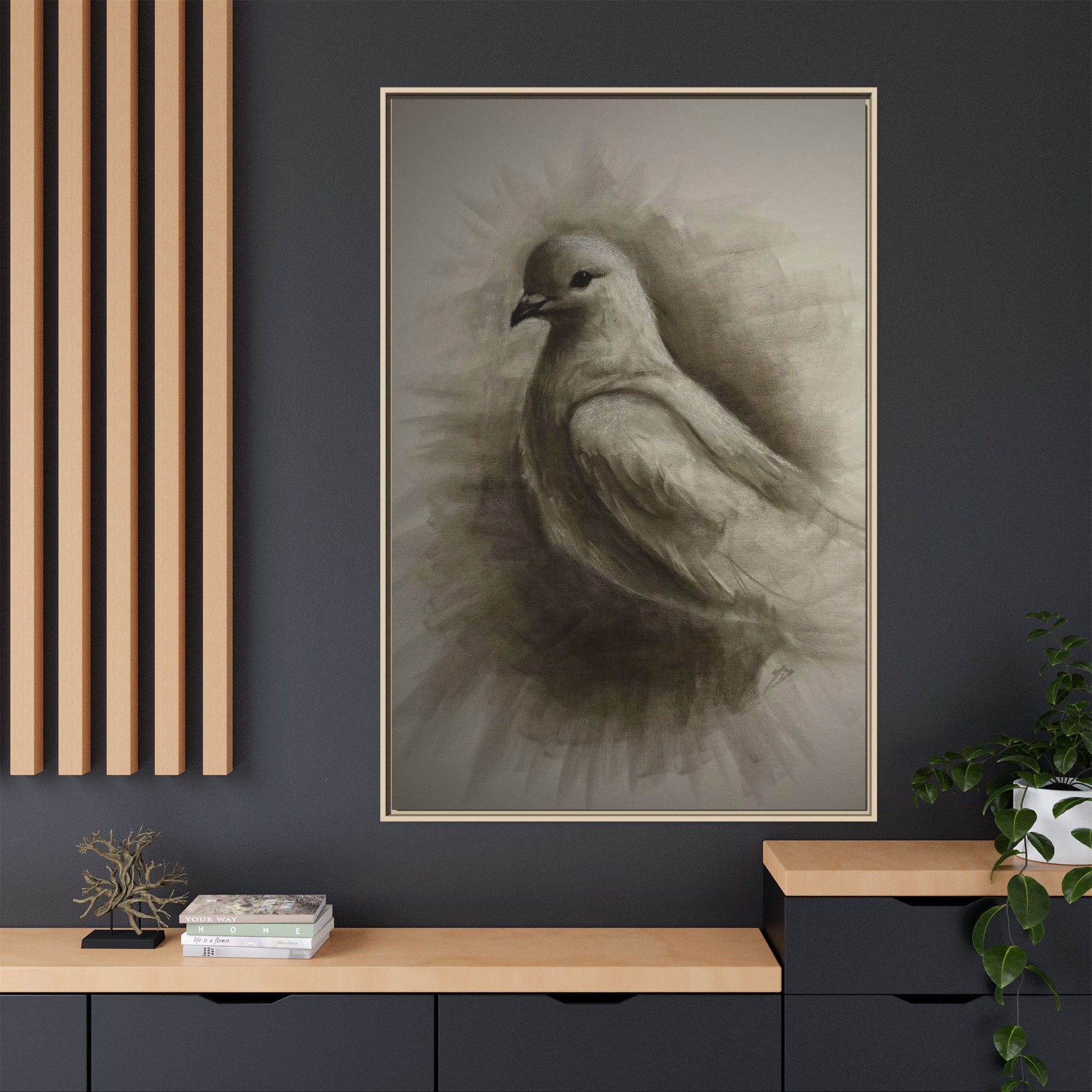 “Dove” Matte Canvas, Framed (Multi-color)