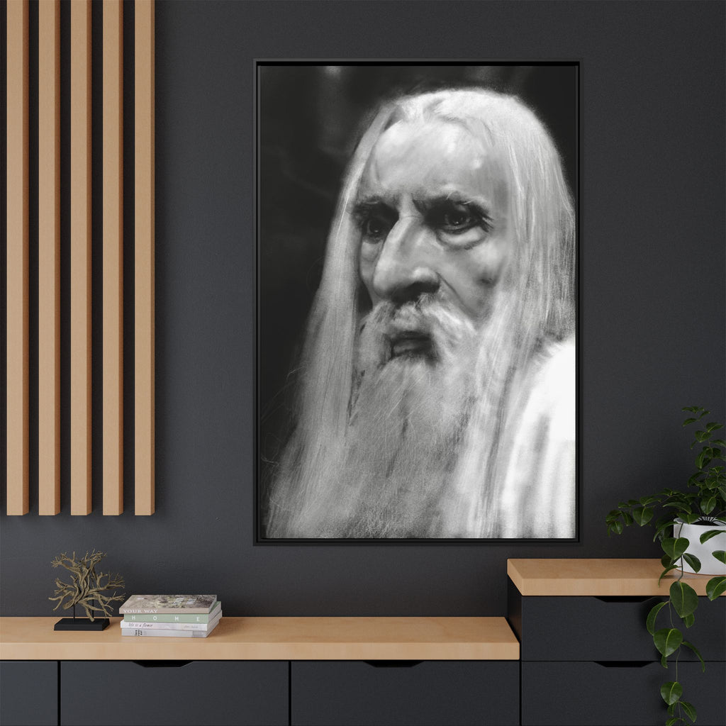“white wizard” Matte Canvas, Framed (Multi-color)