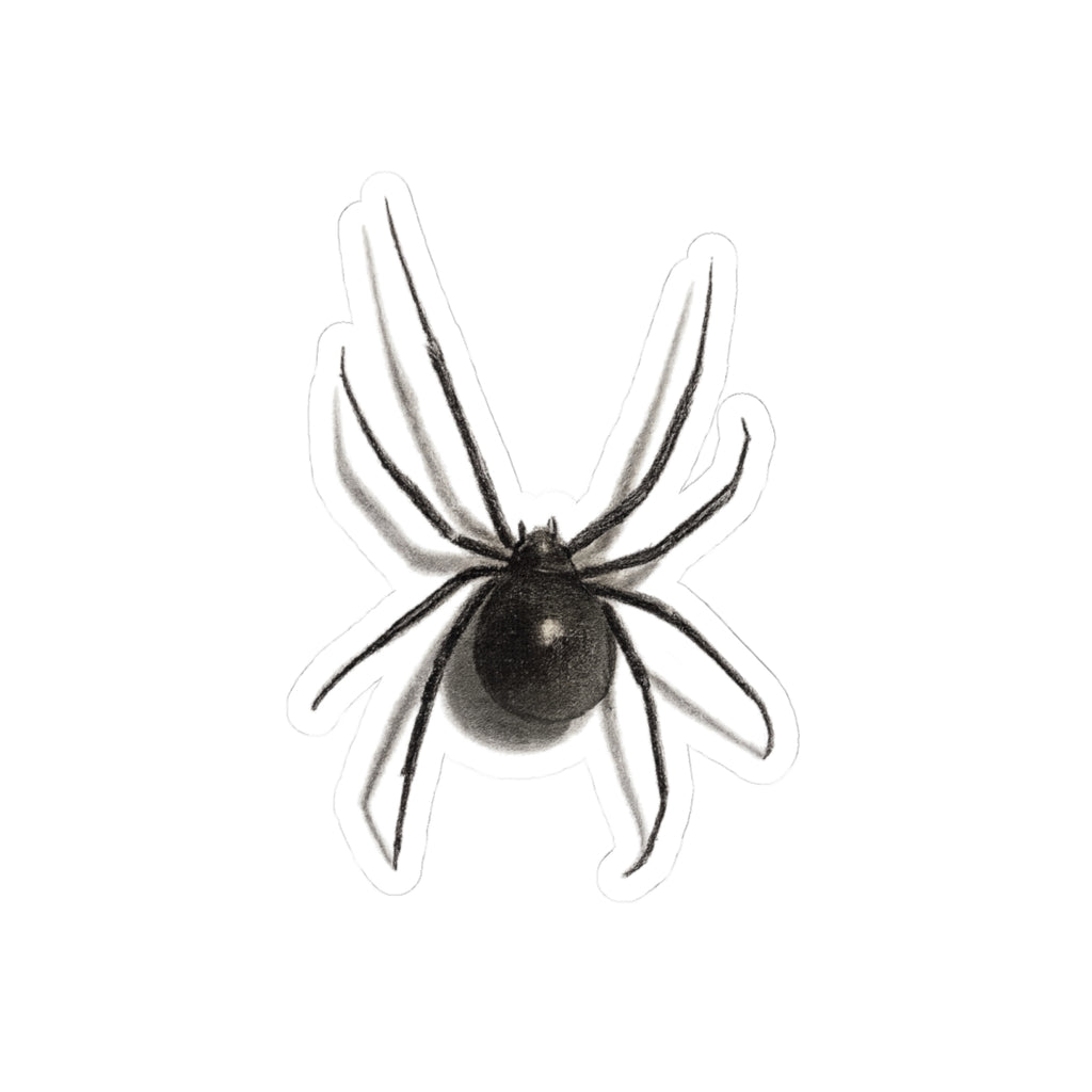 Black Widow Spider Kiss-Cut Sticker — Realistic Arachnid Laptop Decal