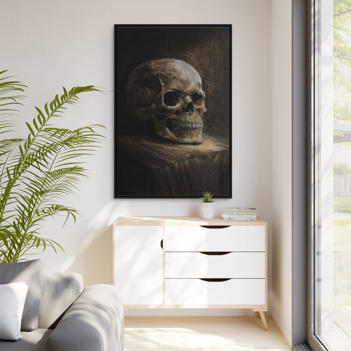 Framed Canvas Skull Portrait Wall Art