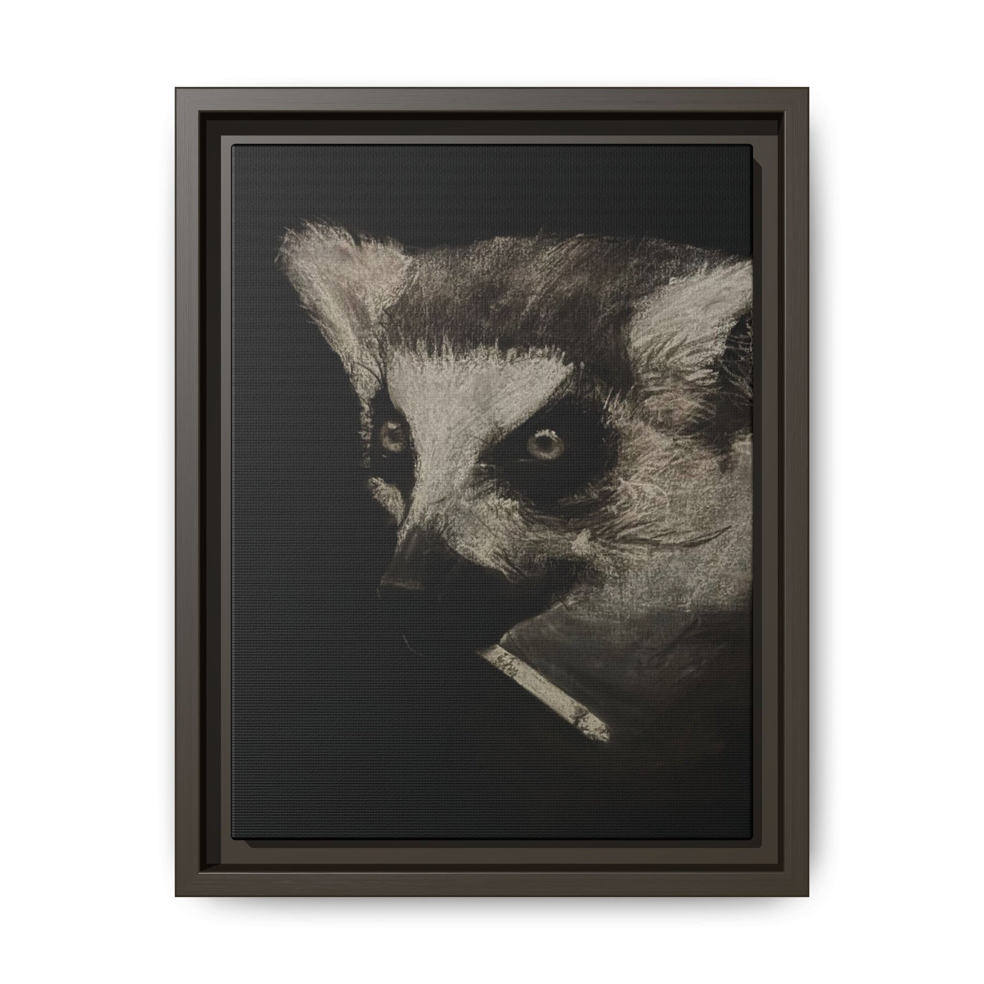 “Lemur” Matte Canvas, Framed (Multi-color)