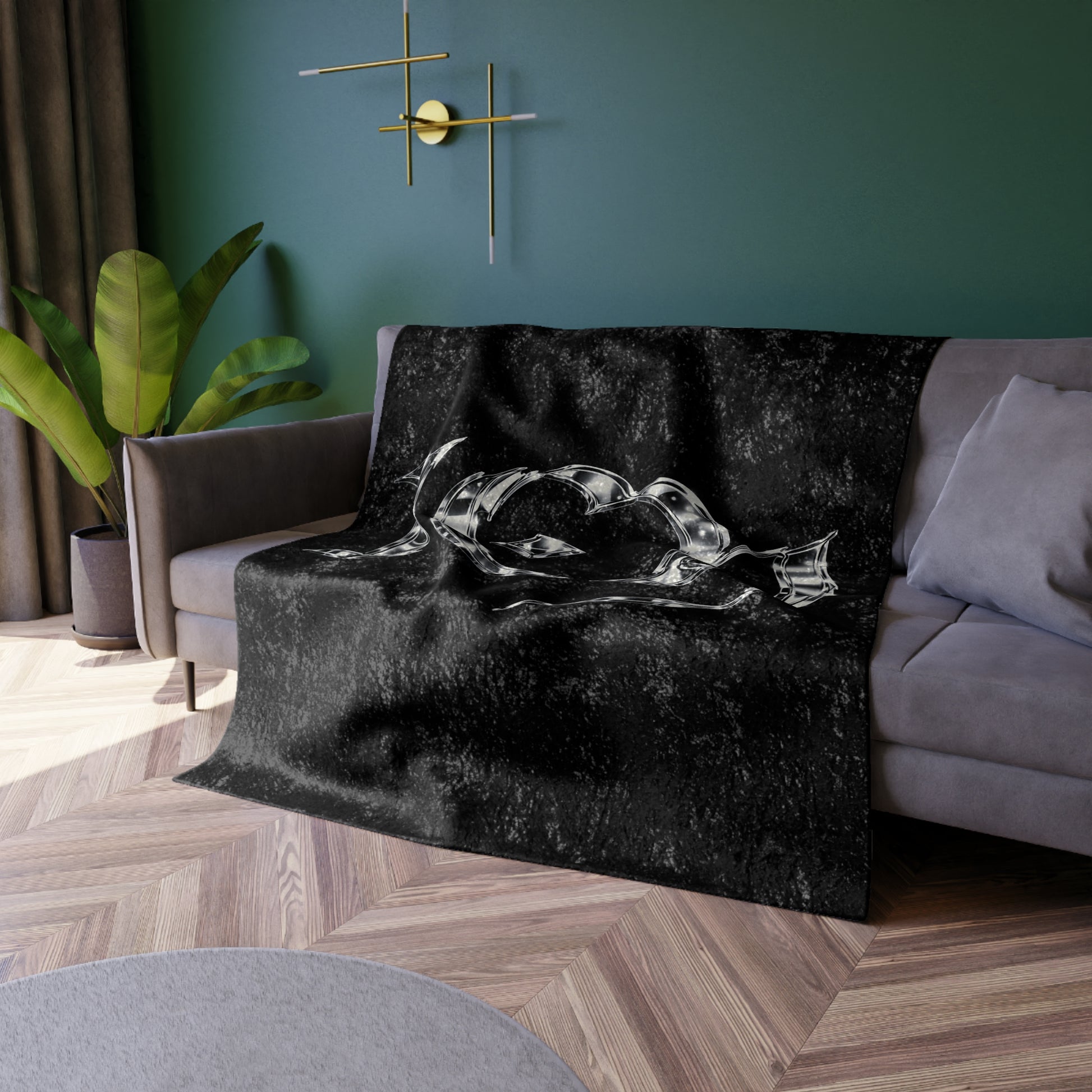 “icy” Crushed Velvet Blanket
