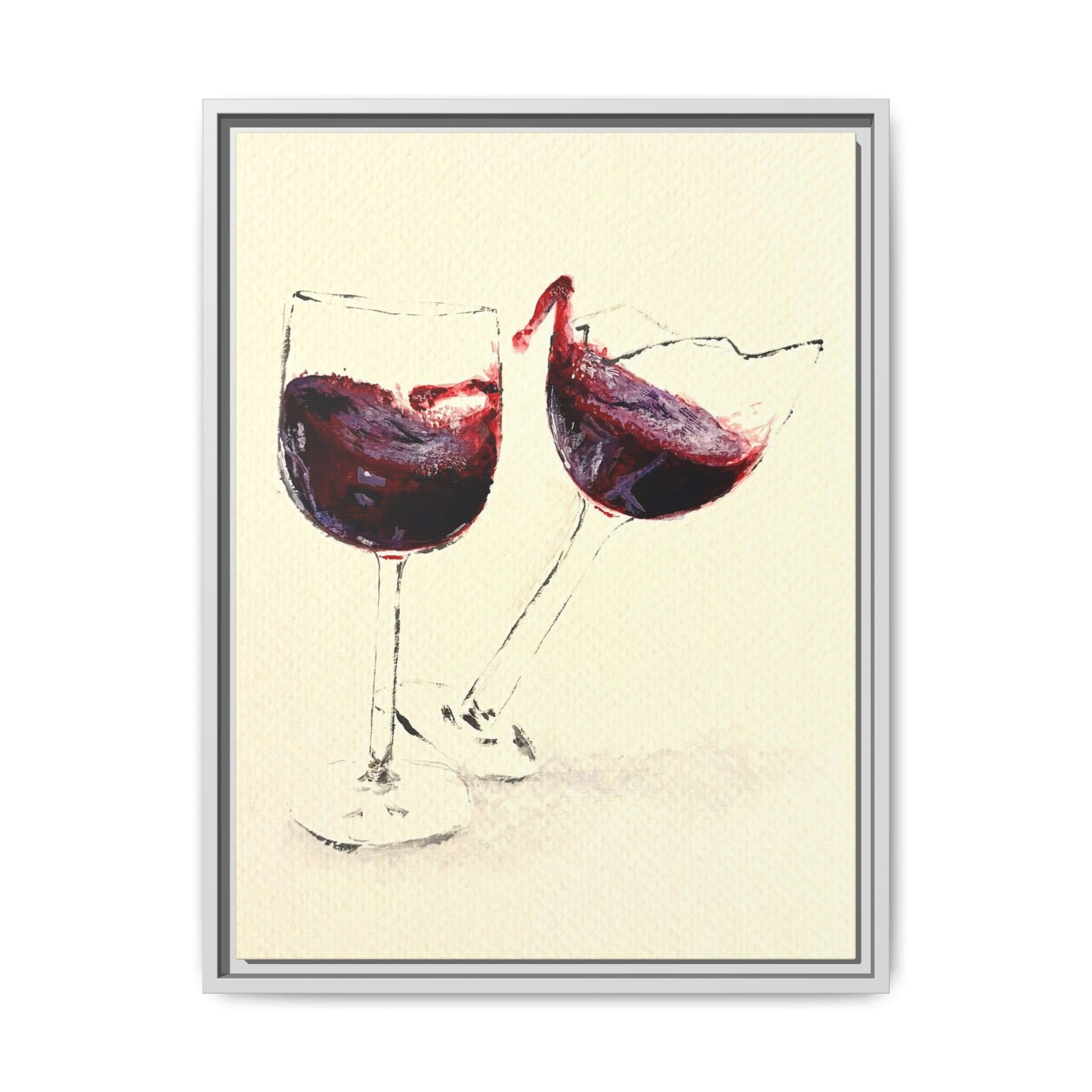 “Wine Glasses” Matte Canvas, Framed (Multi-color)