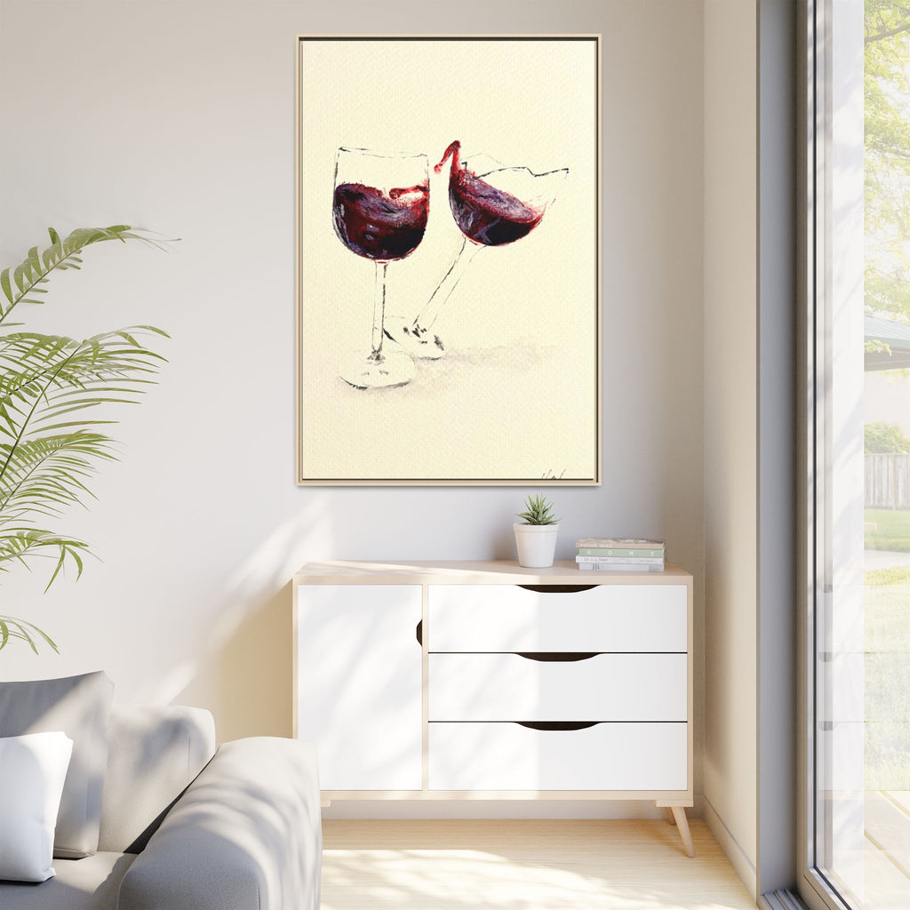 “Wine Glasses” Matte Canvas, Framed (Multi-color)