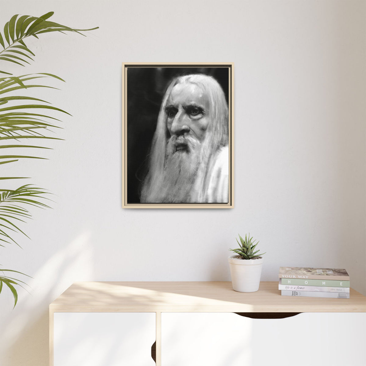 “white wizard” Matte Canvas, Framed (Multi-color)