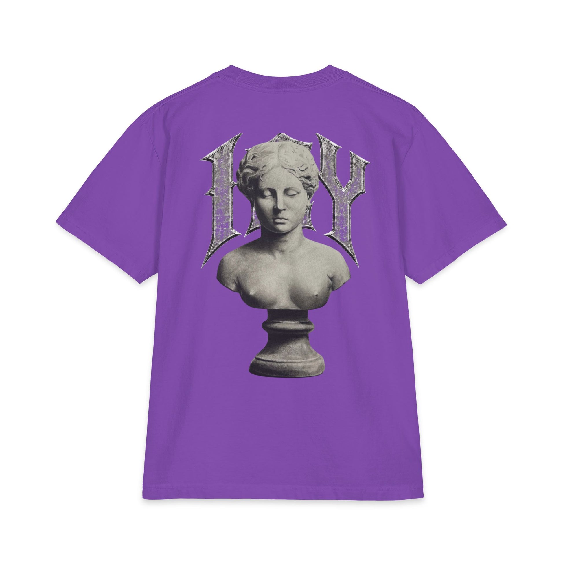 Icy Statue Graphic T‑Shirt — Vintage Gothic Logo Tee