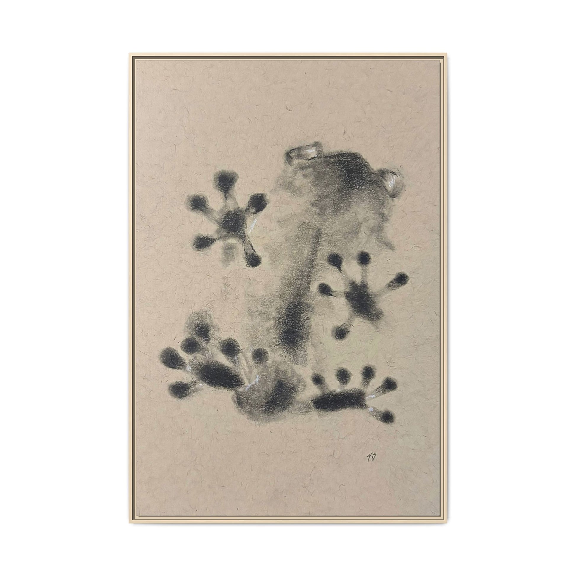 "ICY" FROG Framed Abstract Frog Ink Art — Matte Canvas Wall Print
