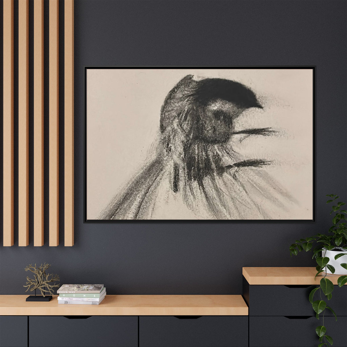 Bird #1 Matte Canvas, Framed (Multi-color)