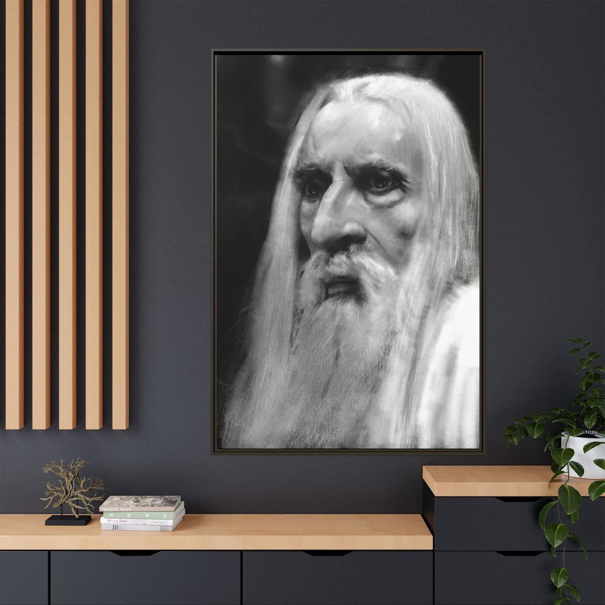 “white wizard” Matte Canvas, Framed (Multi-color)