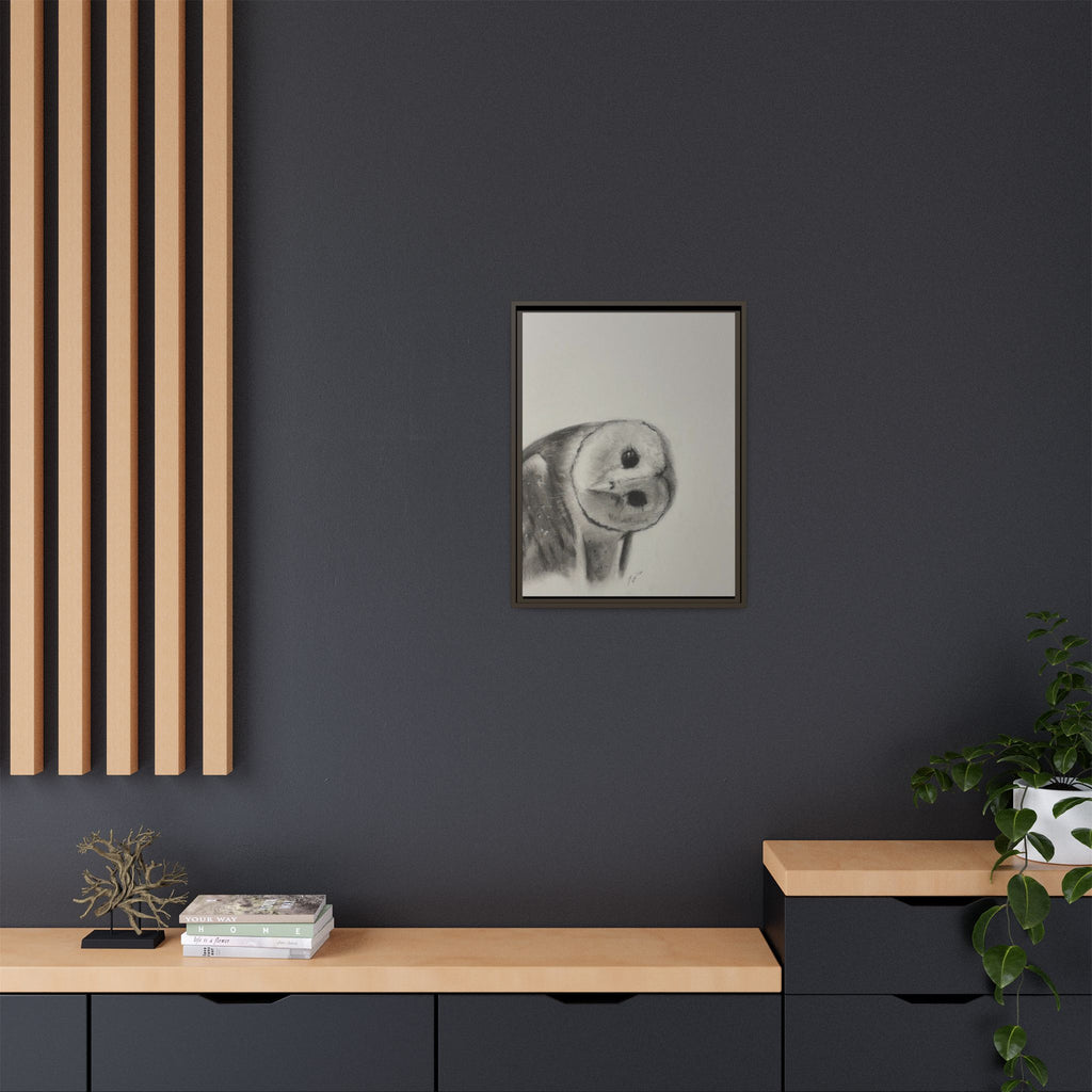 “Good Morning Owl” Matte Canvas, Framed (Multi-color)