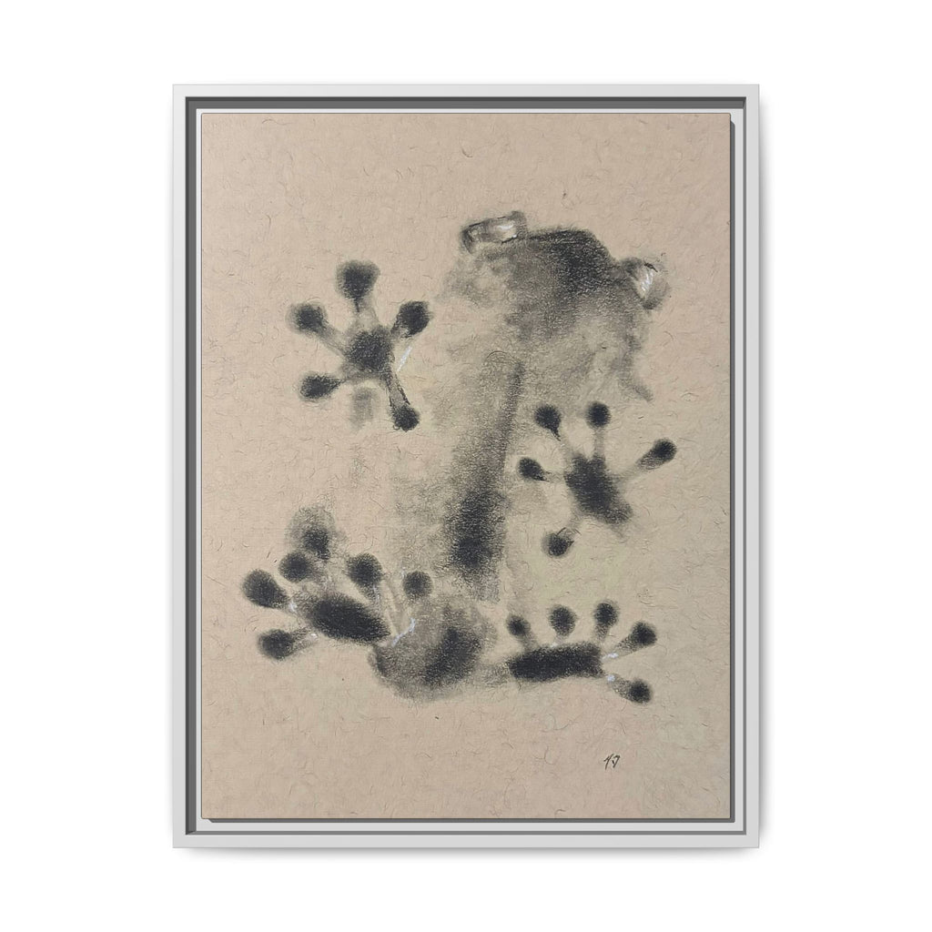 "ICY" FROG Framed Abstract Frog Ink Art — Matte Canvas Wall Print