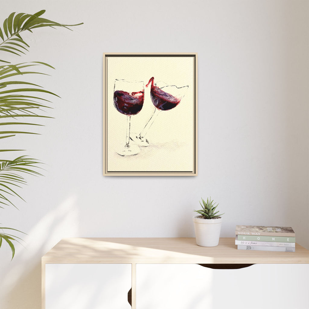 “Wine Glasses” Matte Canvas, Framed (Multi-color)
