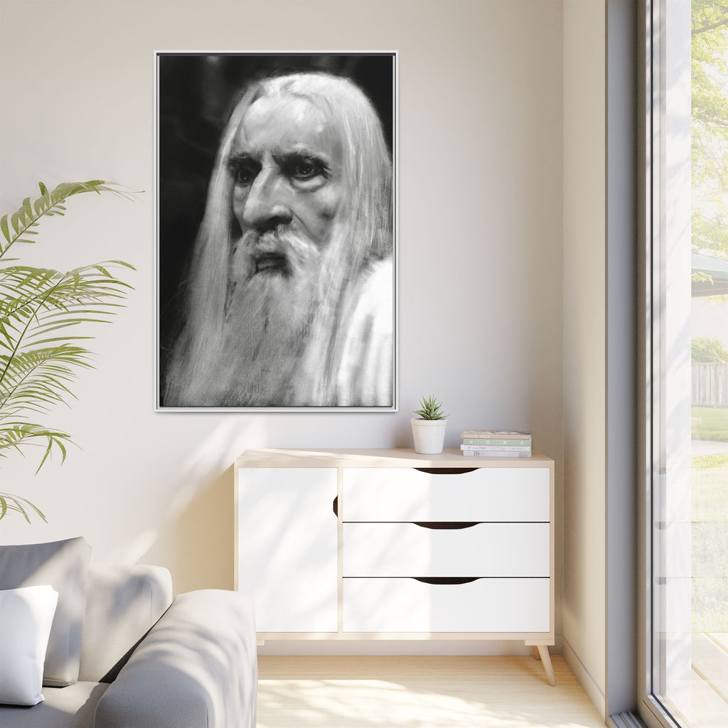 “white wizard” Matte Canvas, Framed (Multi-color)