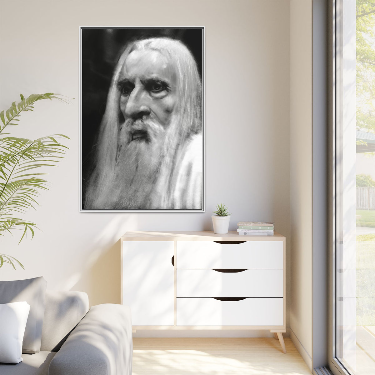 “white wizard” Matte Canvas, Framed (Multi-color)