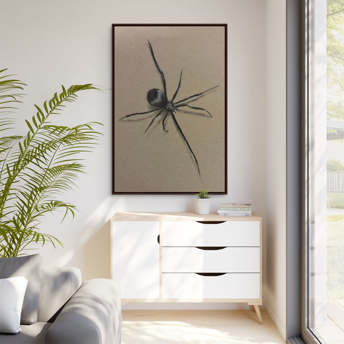 Framed Canvas Spider Wall Art