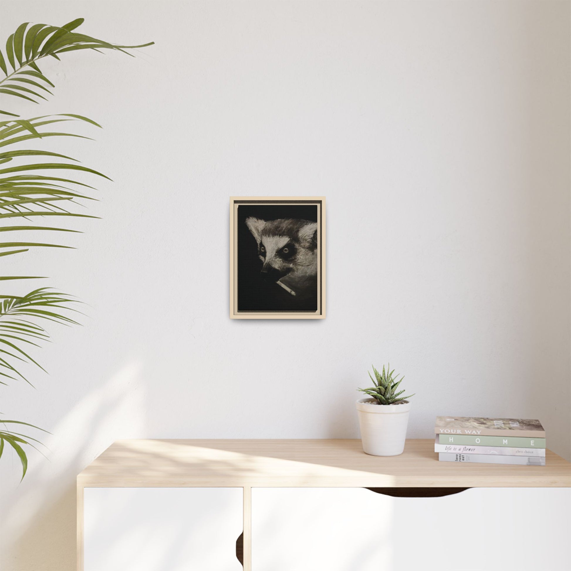 “Lemur” Matte Canvas, Framed (Multi-color)