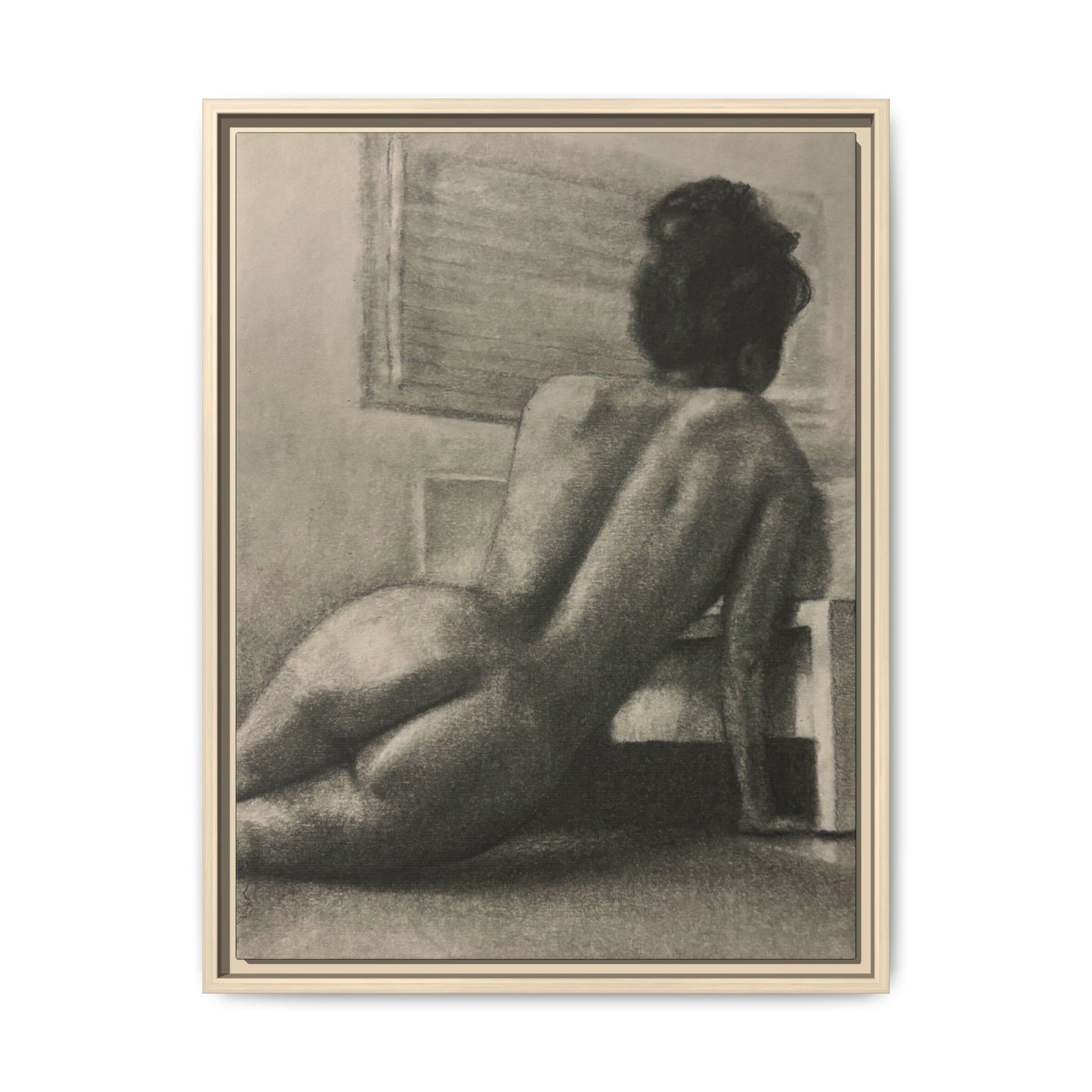 “SITTING PRETTY” Matte Canvas, Framed (Multi-color)
