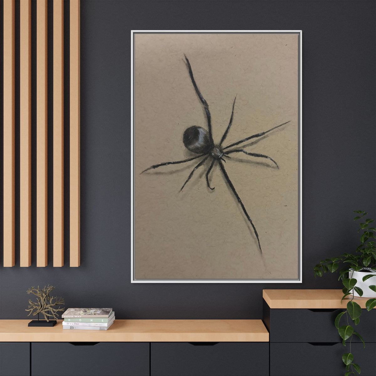 Framed Canvas Spider Wall Art