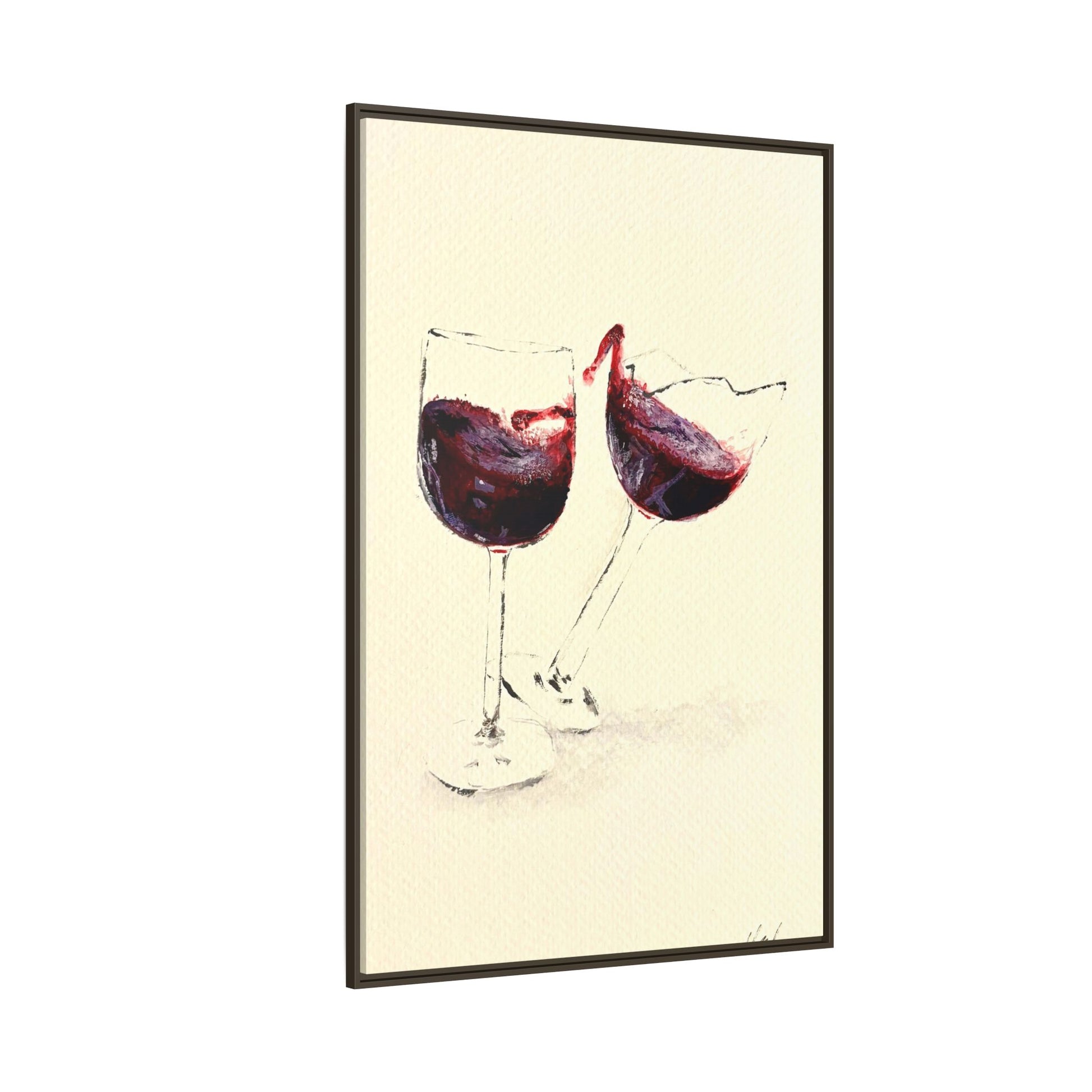 “Wine Glasses” Matte Canvas, Framed (Multi-color)