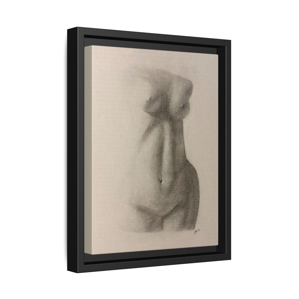 Abstract Framed Canvas Art – Multi-Color Nude Drawing
