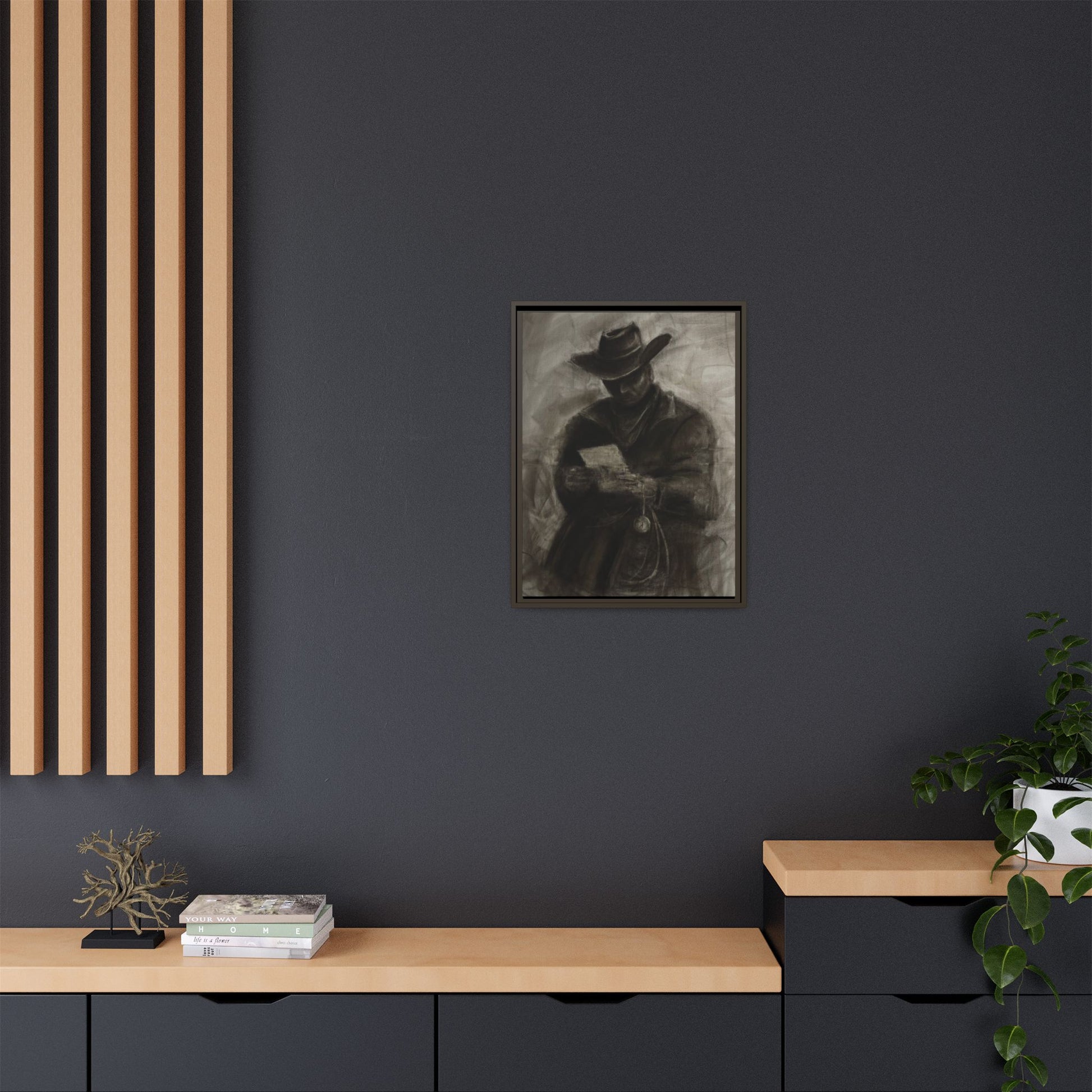 “Cowboy” Matte Canvas, Framed (Multi-color)