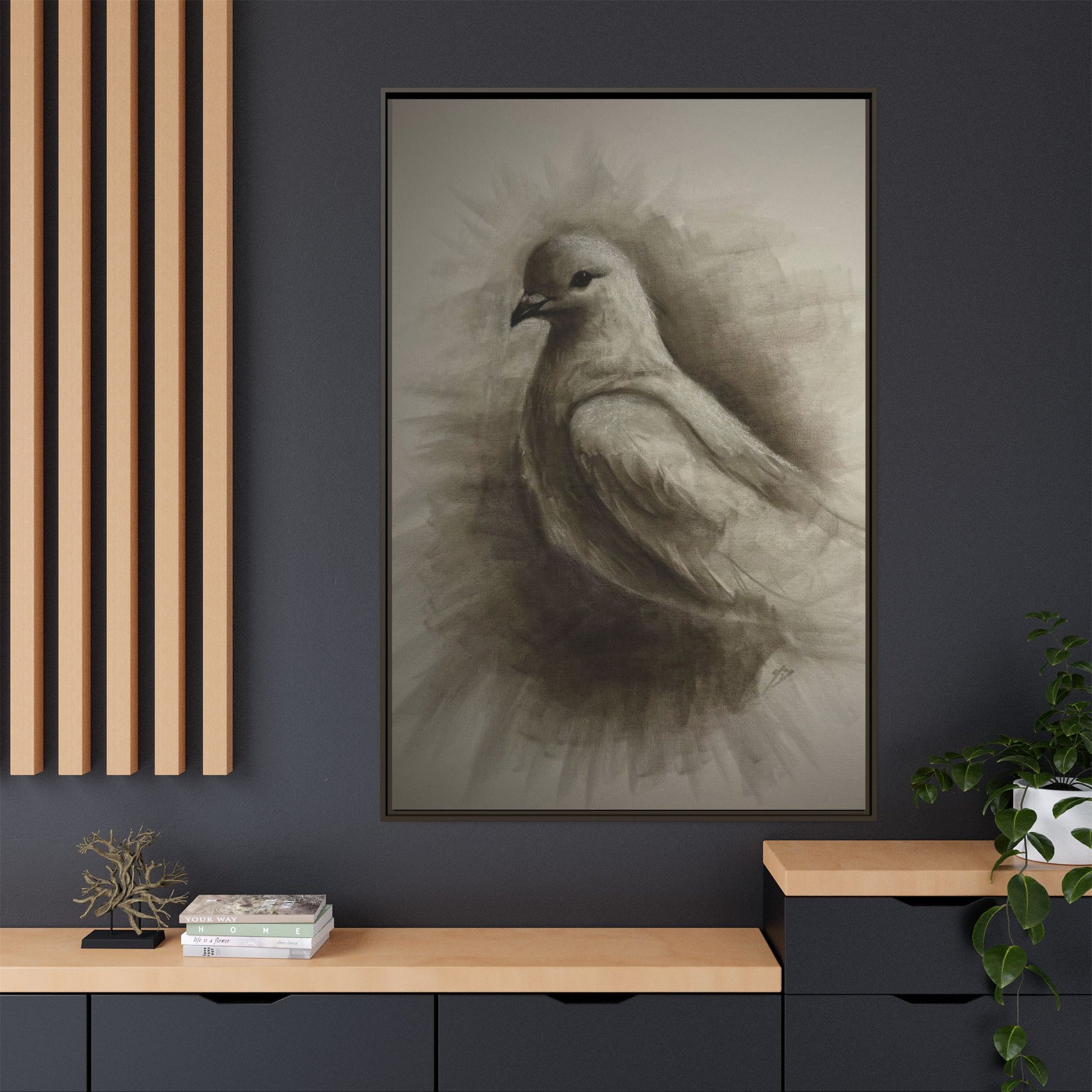 “Dove” Matte Canvas, Framed (Multi-color)