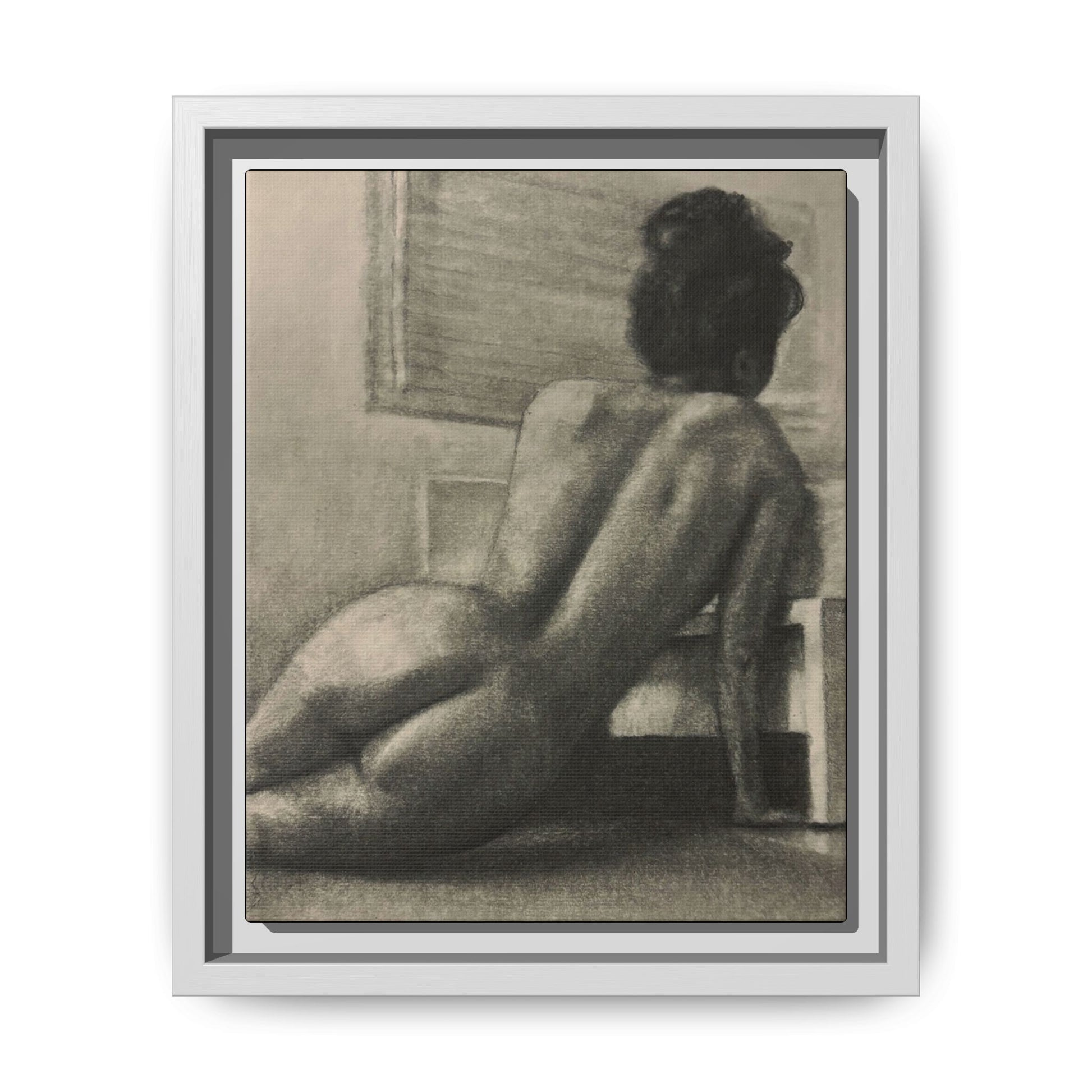 “SITTING PRETTY” Matte Canvas, Framed (Multi-color)