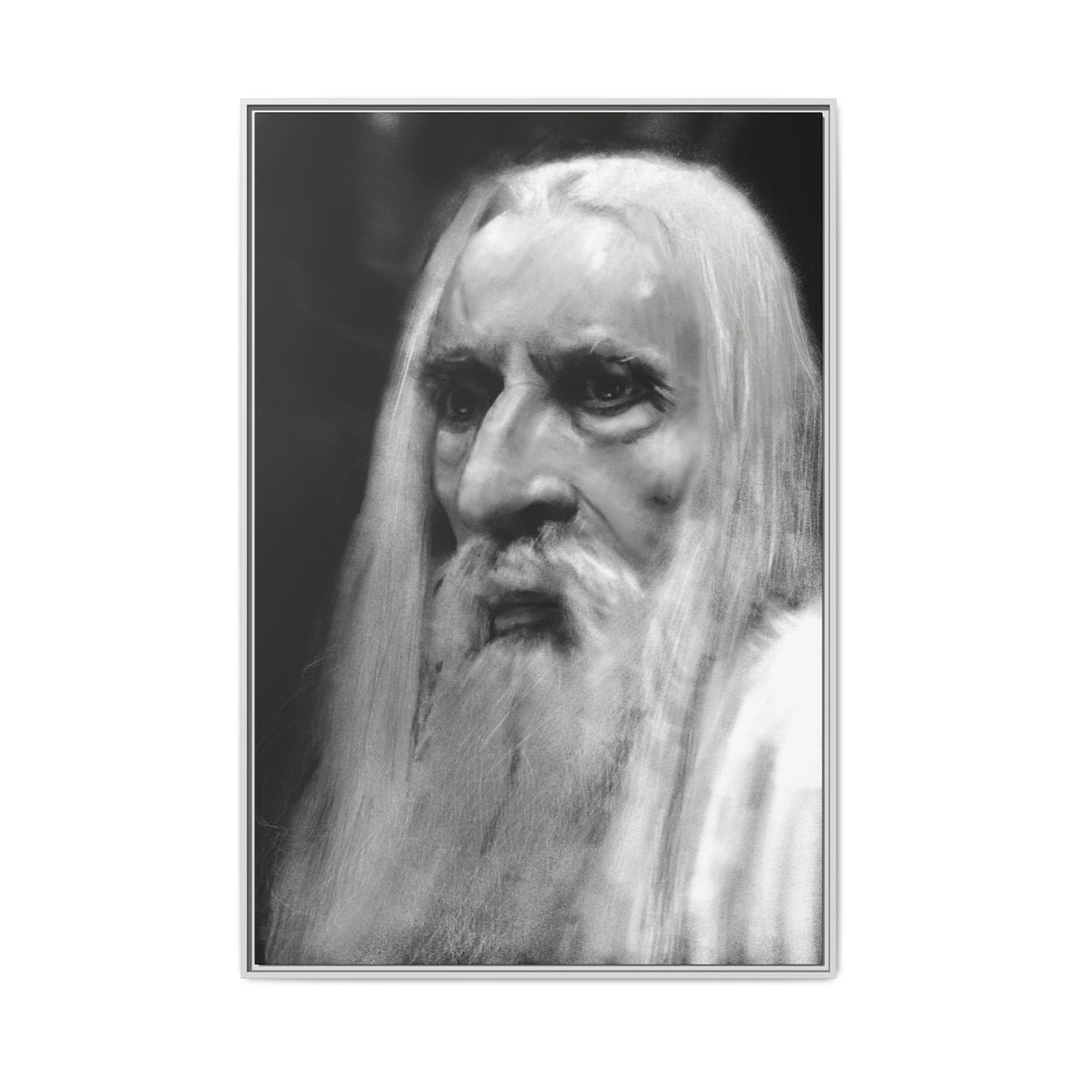 “white wizard” Matte Canvas, Framed (Multi-color)