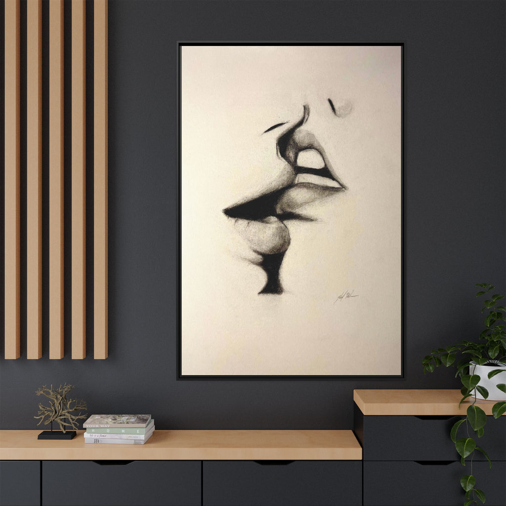 “LIP LOCK” Matte Canvas, Framed (Multi-color)