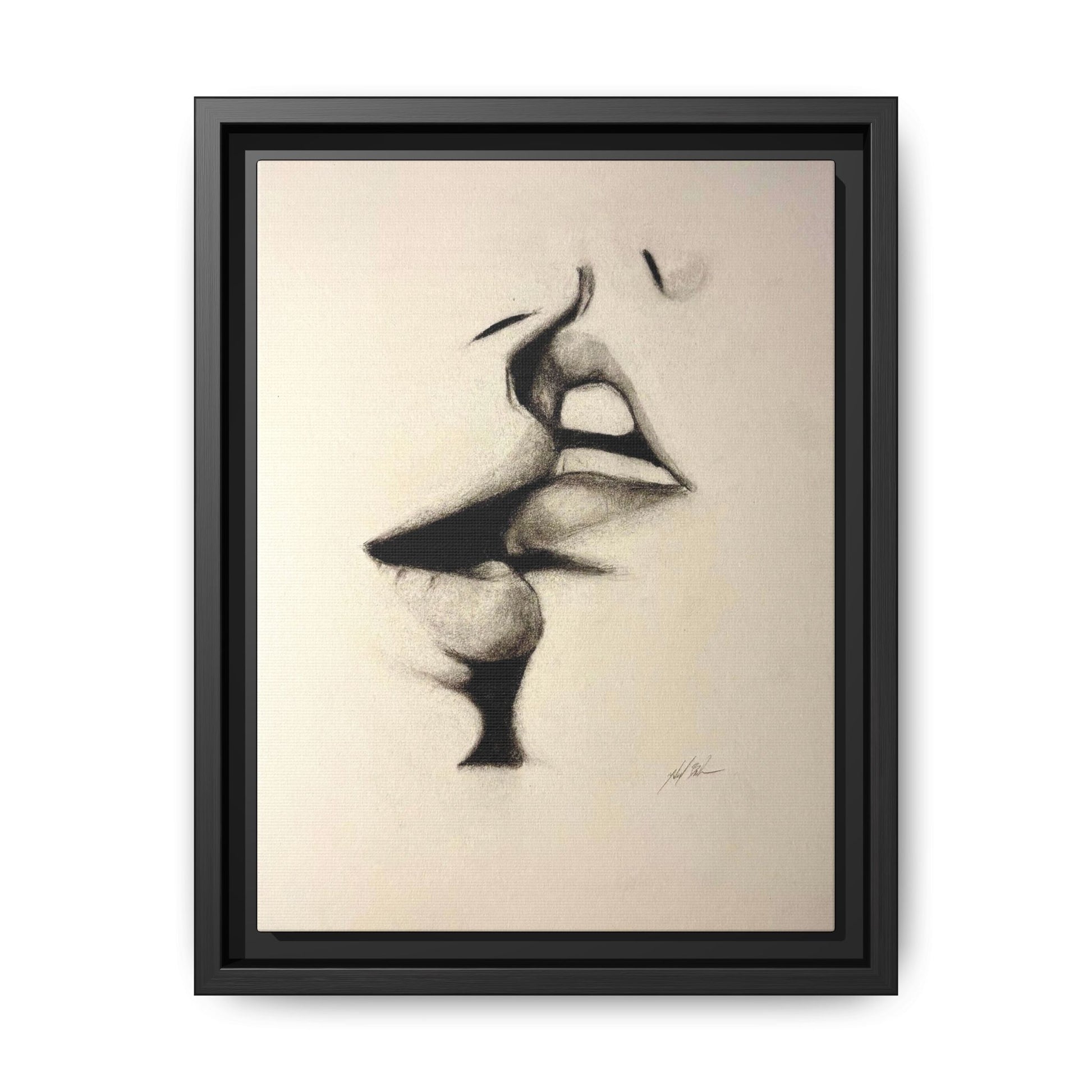 “LIP LOCK” Matte Canvas, Framed (Multi-color)