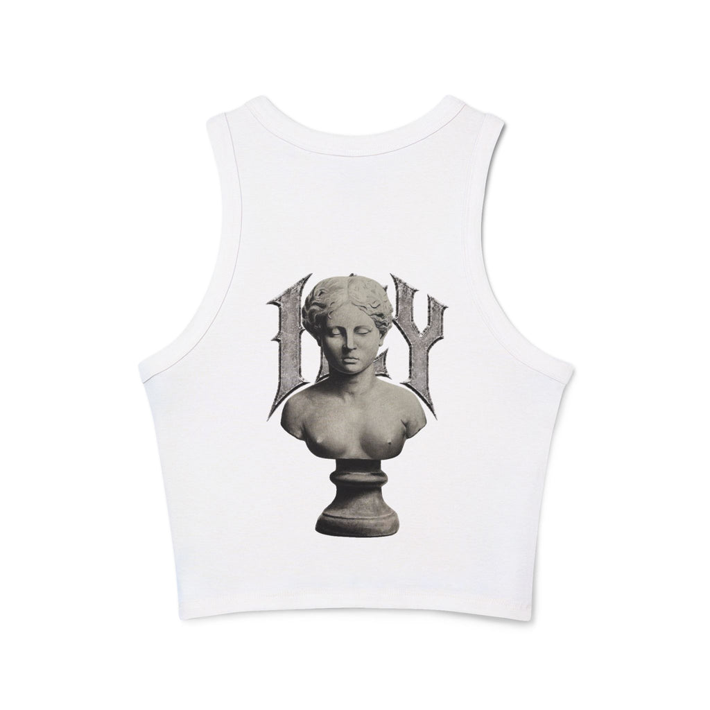 Icy Statue Crop Tank Top — Vintage Roman Racer Tank
