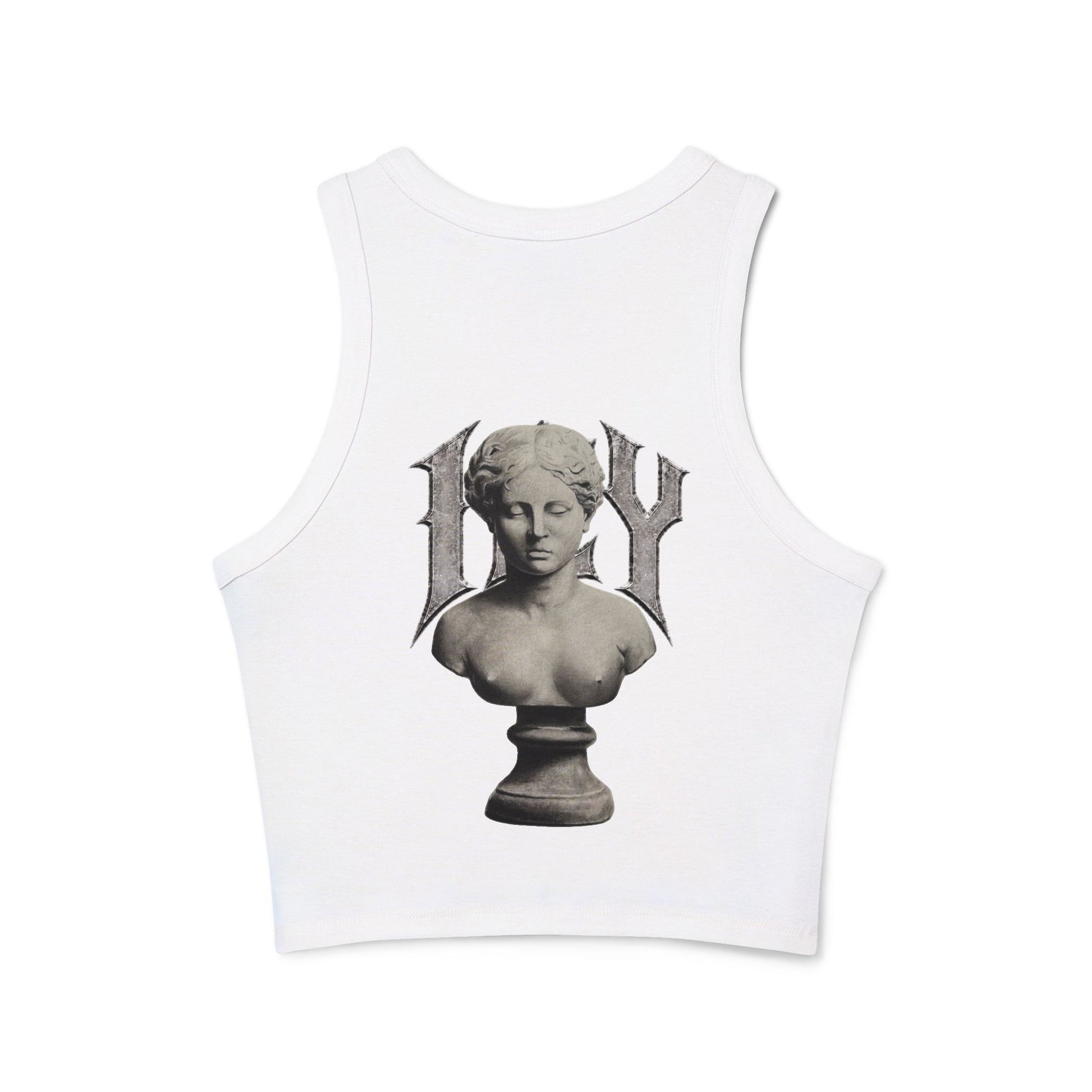 Icy Statue Crop Tank Top — Vintage Roman Racer Tank