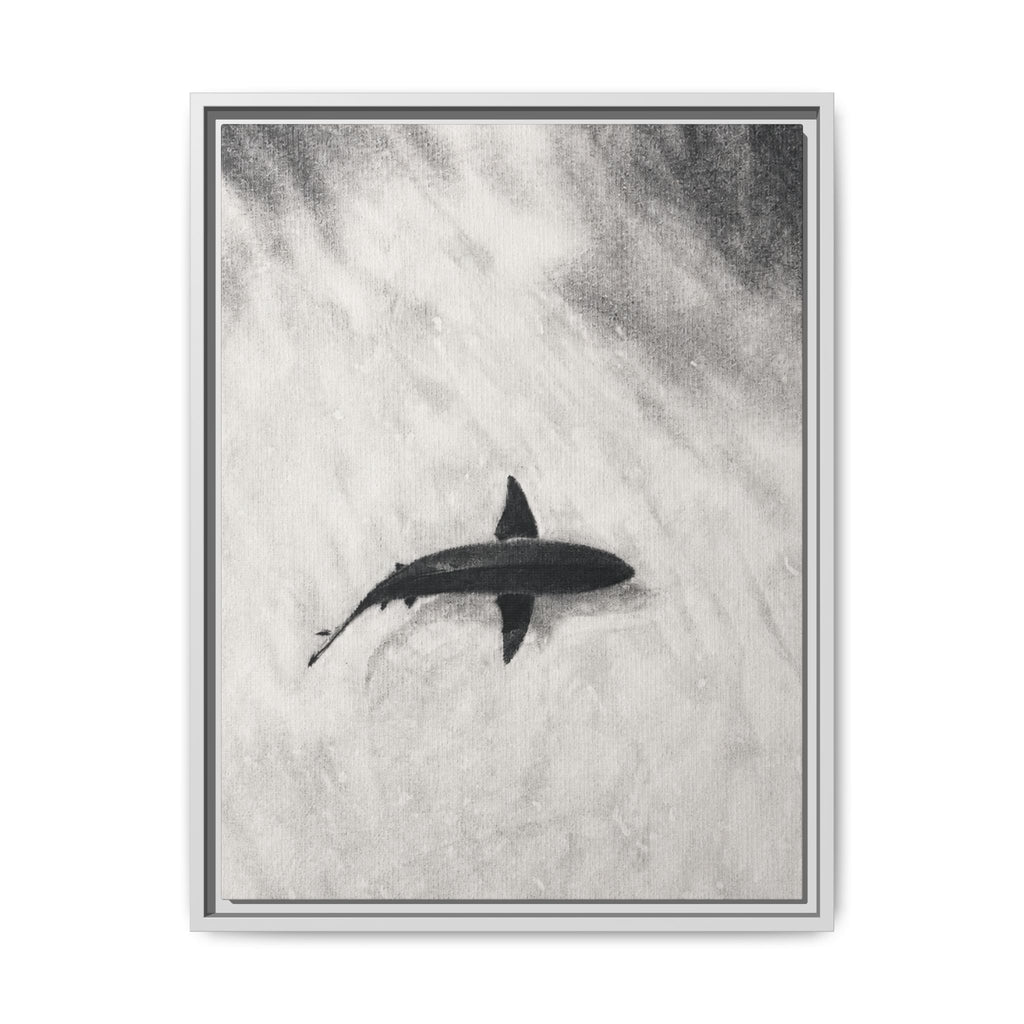 “SHARK!” Matte Canvas, Framed (Multi-color)