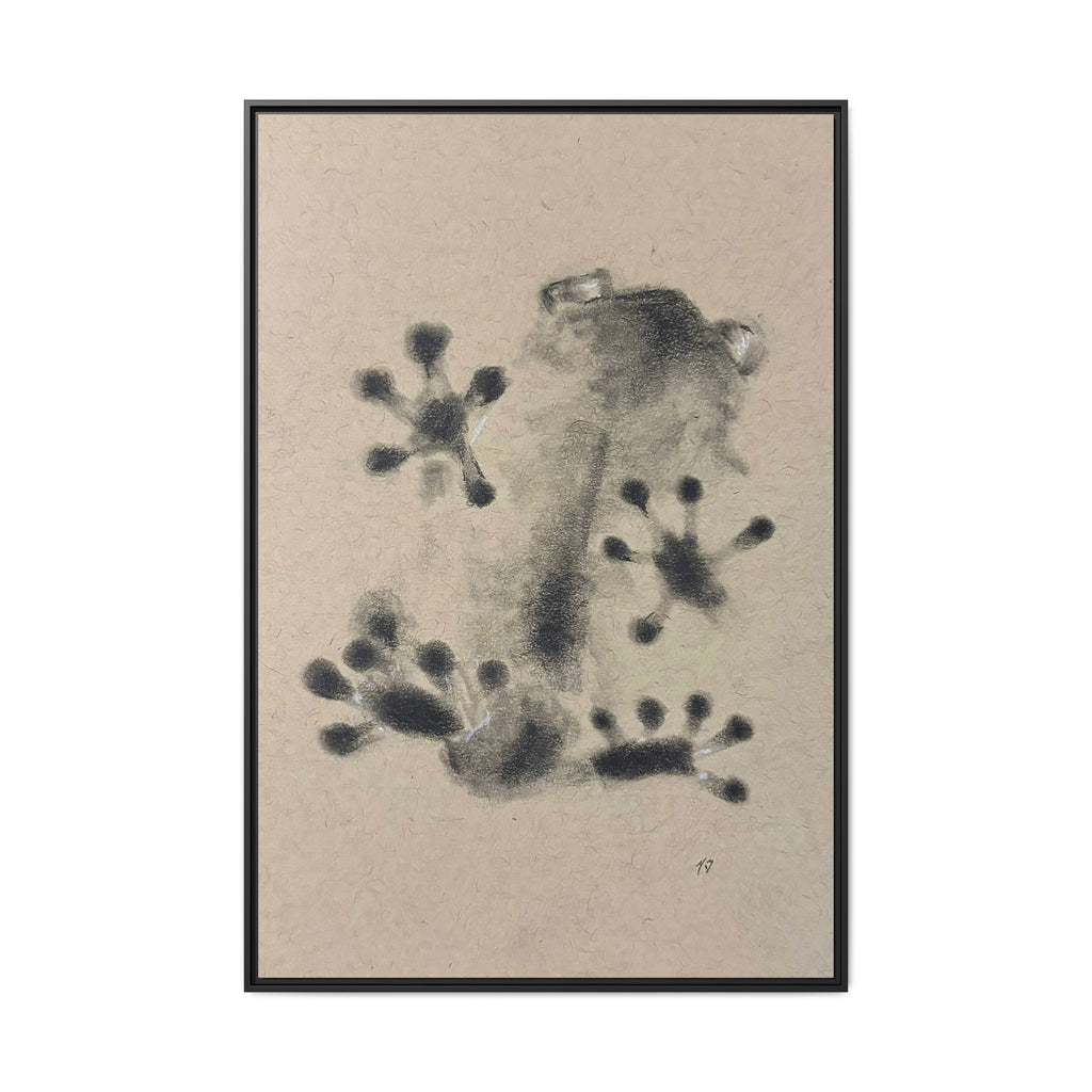 "ICY" FROG Framed Abstract Frog Ink Art — Matte Canvas Wall Print