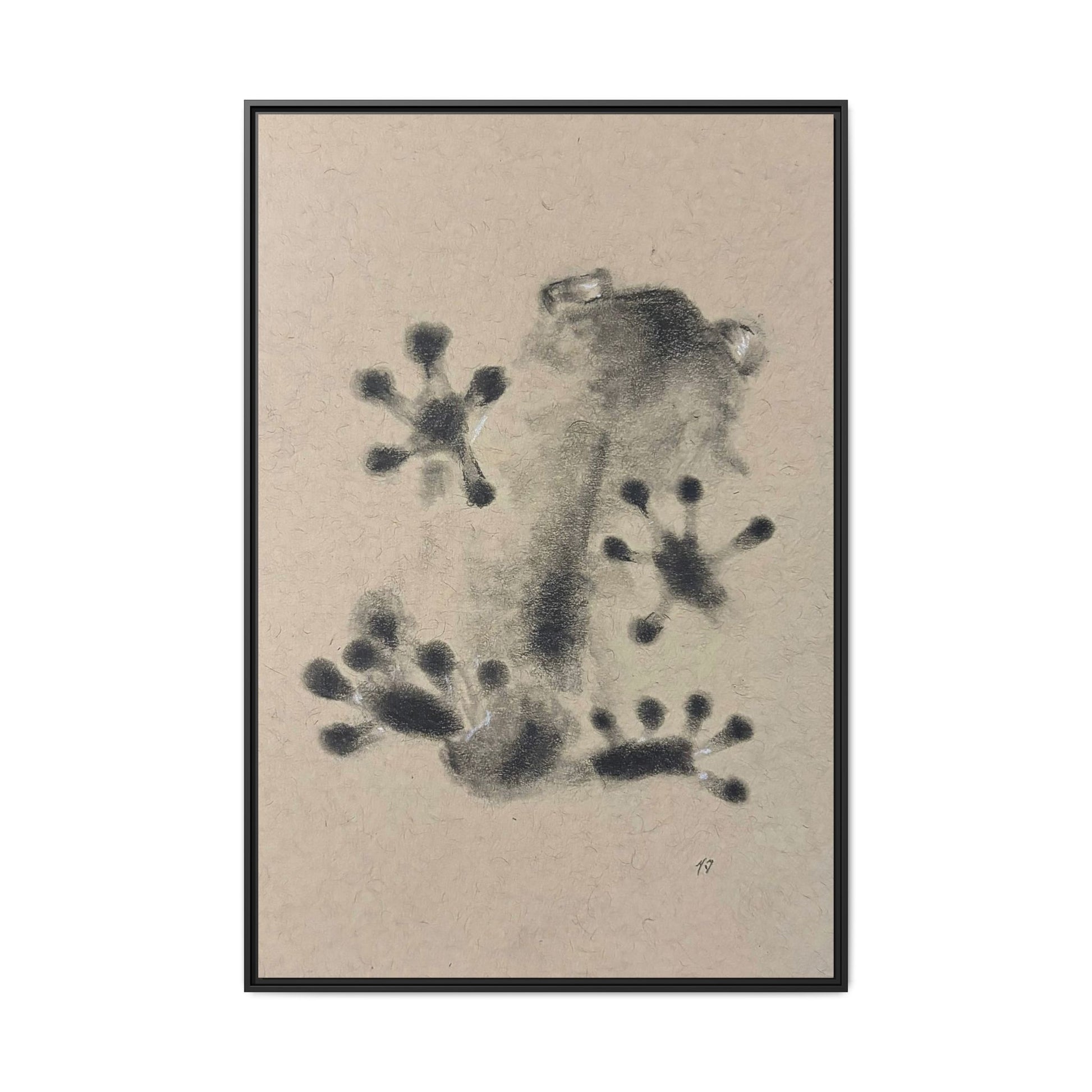 "ICY" FROG Framed Abstract Frog Ink Art — Matte Canvas Wall Print