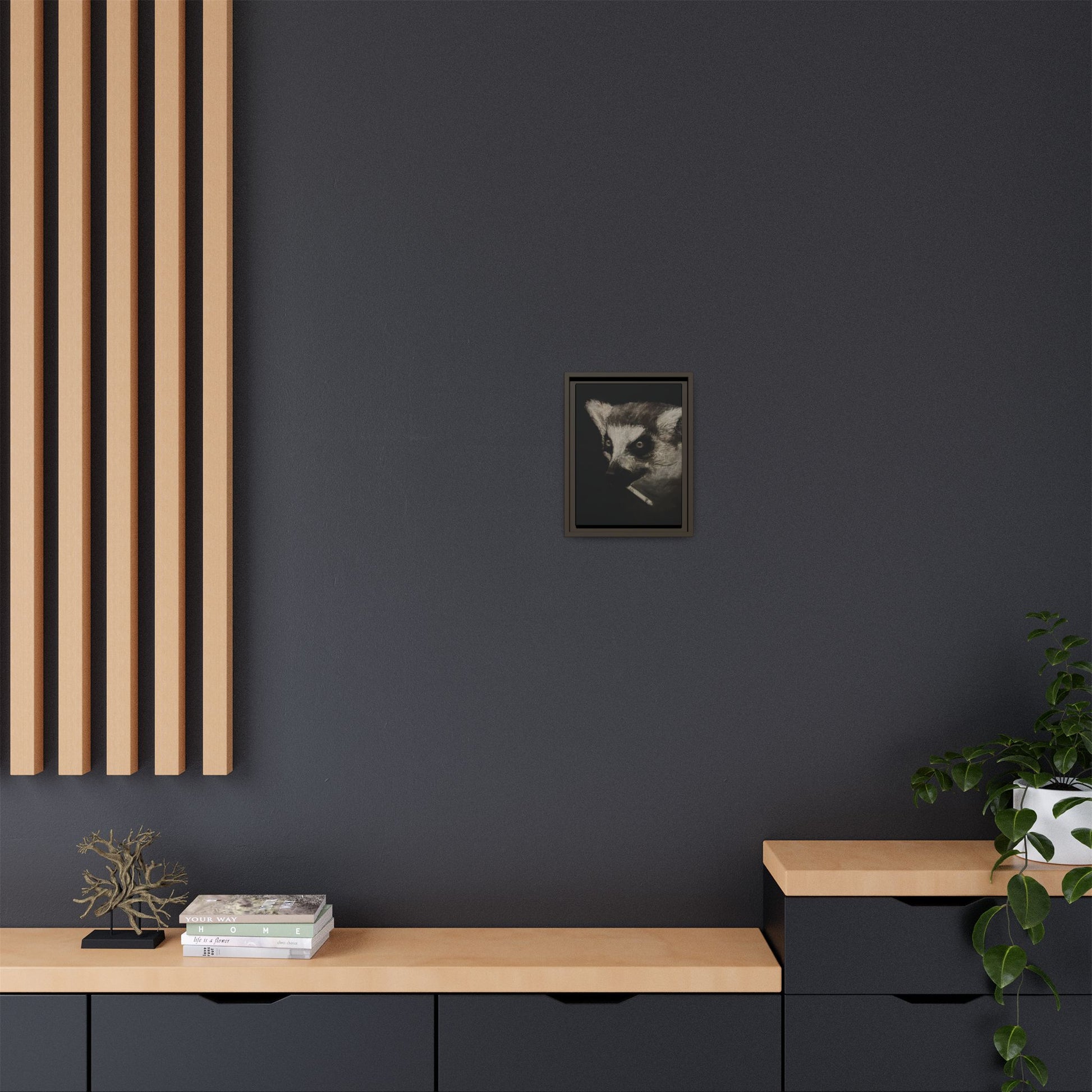 “Lemur” Matte Canvas, Framed (Multi-color)