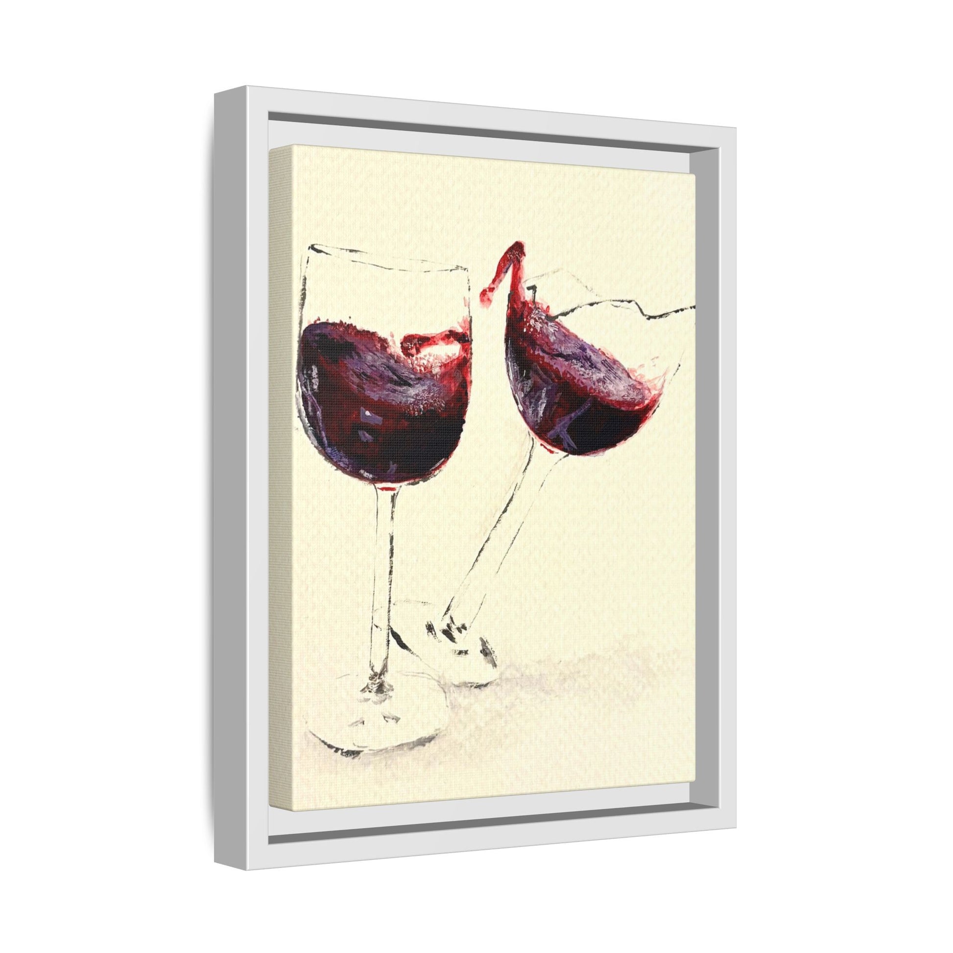 “Wine Glasses” Matte Canvas, Framed (Multi-color)