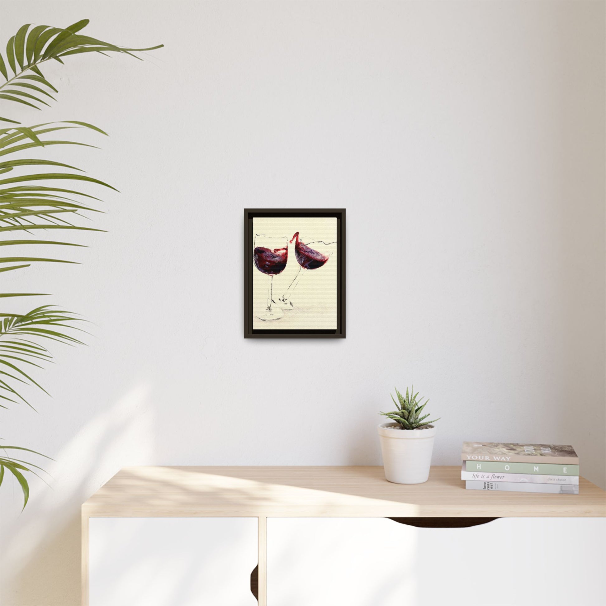 “Wine Glasses” Matte Canvas, Framed (Multi-color)