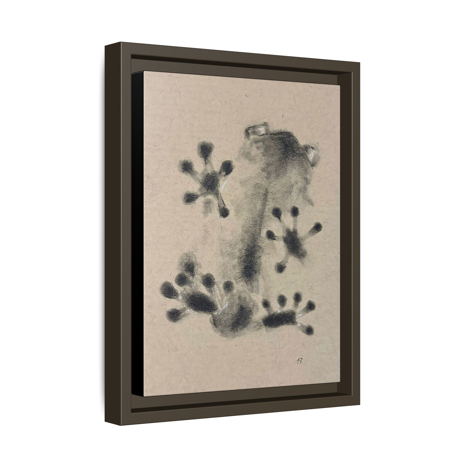 "ICY" FROG Framed Abstract Frog Ink Art — Matte Canvas Wall Print