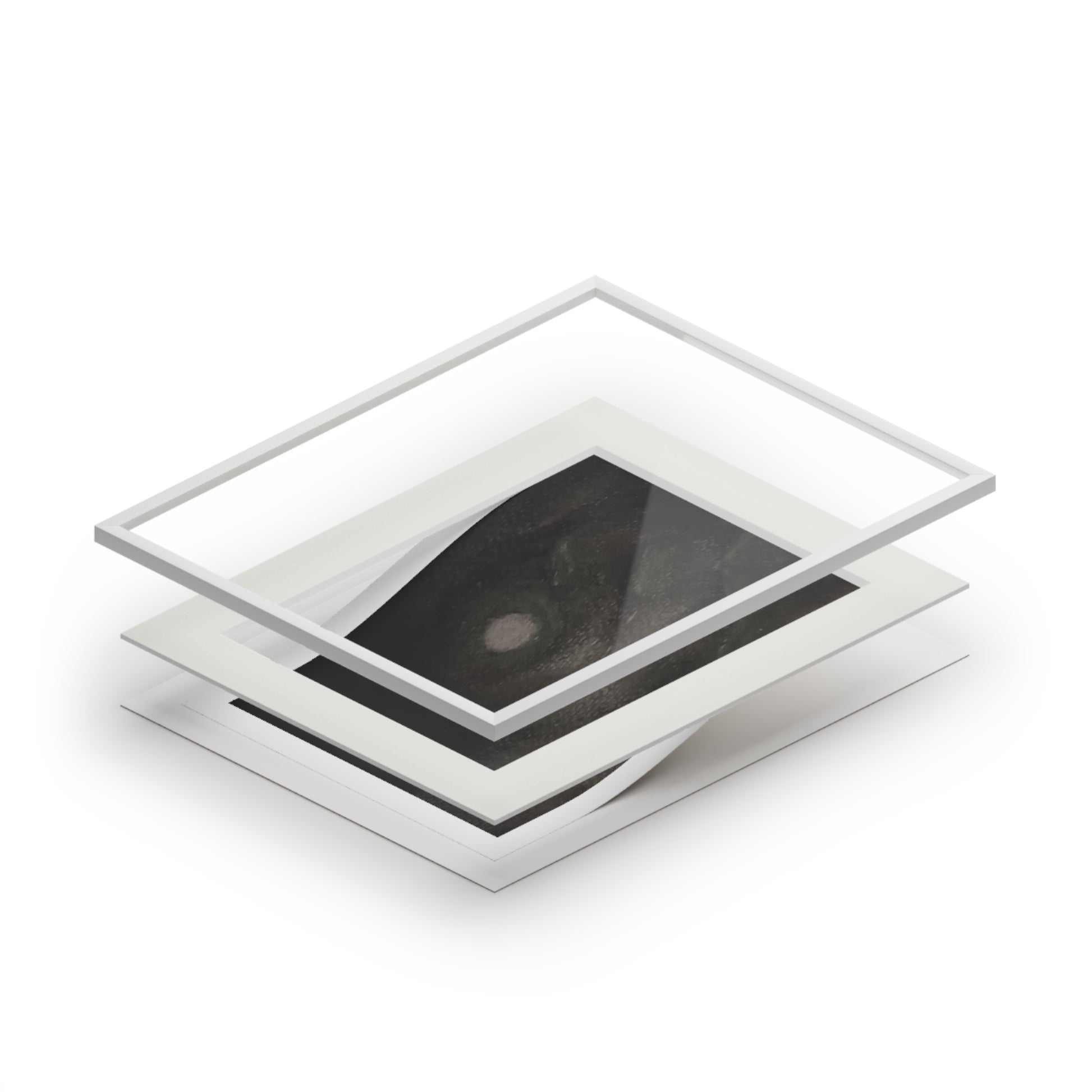 Moonlight Abstract Fine Art Print with Passepartout Frame