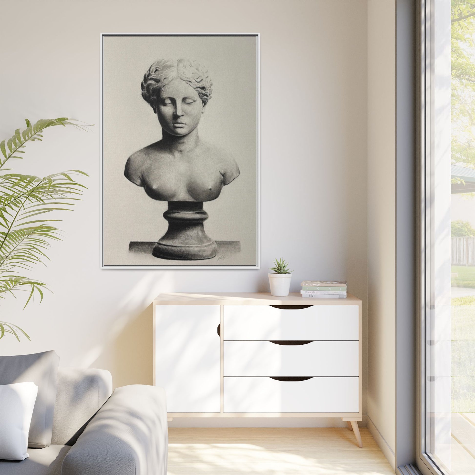 SCULPTURE Matte Canvas, Framed (Multi-color)