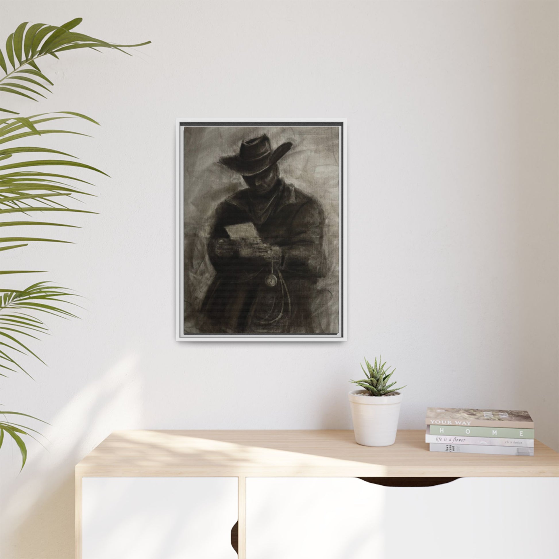 “Cowboy” Matte Canvas, Framed (Multi-color)