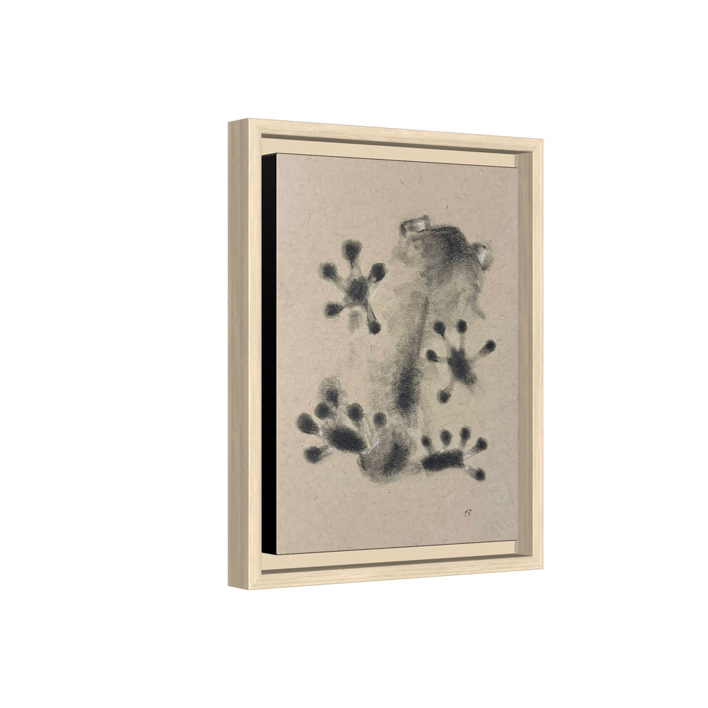 "ICY" FROG Framed Abstract Frog Ink Art — Matte Canvas Wall Print