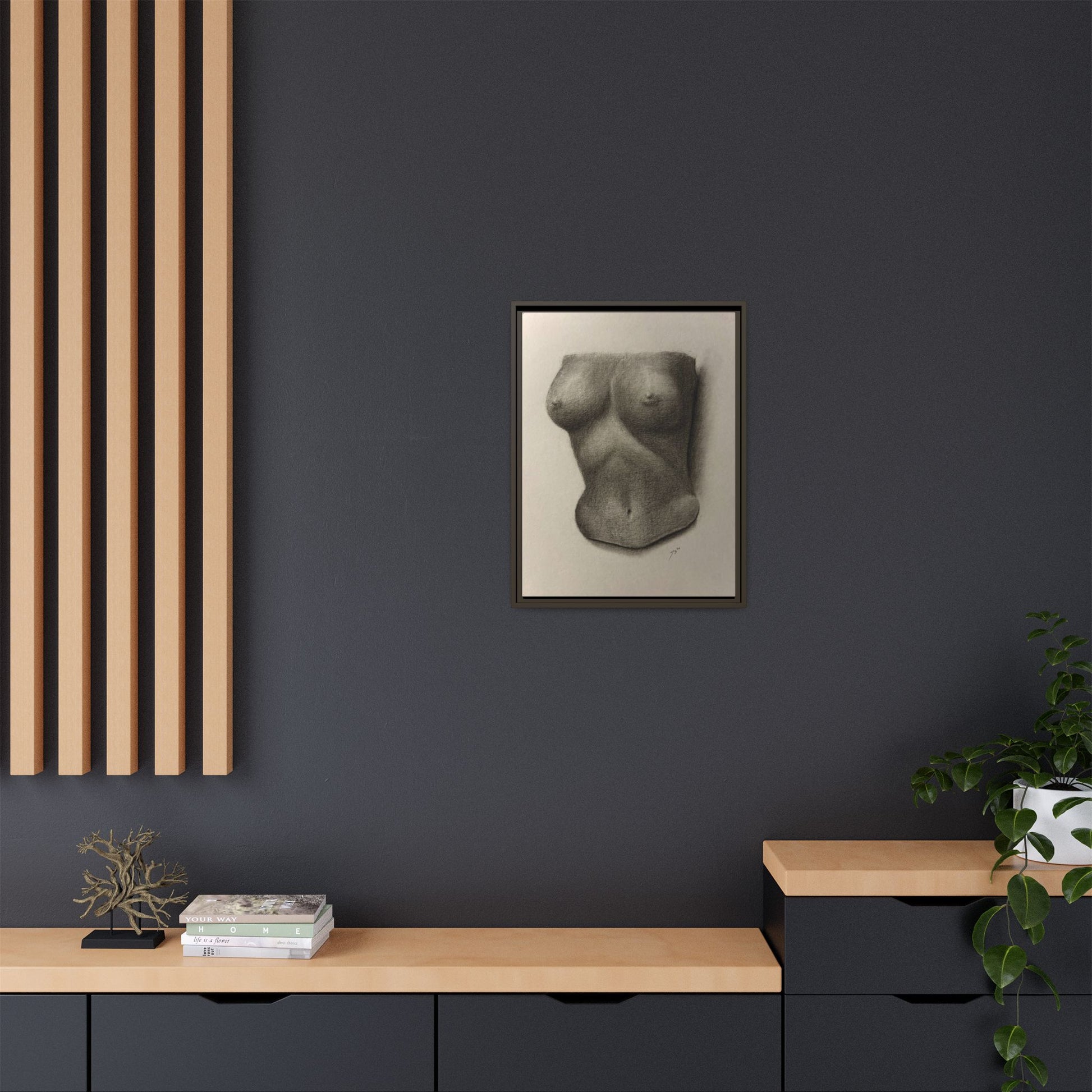 "BODY STUDY NO.4" Matte Canvas, Framed (Multi-color)